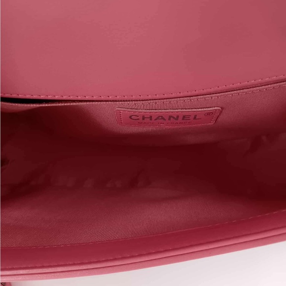 Chanel Pink Lamb Quilted Chain Shoulder leboy bag